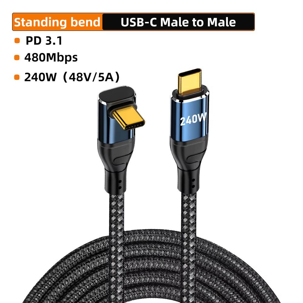 

240 Вт USB Type C кабель сверхбыстрой зарядки для iPhone 15 Pro Max Macbook Samsung S23 Plus Xiaomi PD3.1 Data Charger Wire USBC 2 м 3 м 1.5m