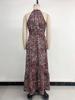 2025 European/American Halter Neck Sleeveless Leopard Butterfly Patchwork Beach Dress