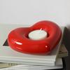 Heart Shaped Ceramic Candlestick Holder Small Heart Candle Holder for Wedding Party Anniversary Valentine's Day Dining Table Centerpiece