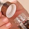 Talos Glass Mini Storage Jar, with Wood Lid, Moisture Proof Portable Small Container, for Coffee Beans Tea Sugar Spices Kitchen Organizer