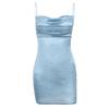 Damenmode Neues Sommerkleid mit Schlitz und Schnürung, sexy, schmal, kurzes, ärmelloses Kleid mit Perlen