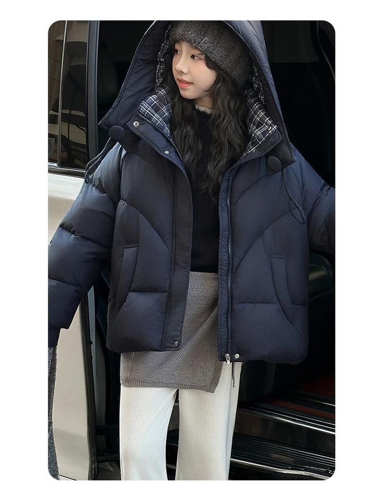 2025 Girls' Winter Fashion Padded Cotton Jacket - Thickened, Stylish Coat for Big Kids