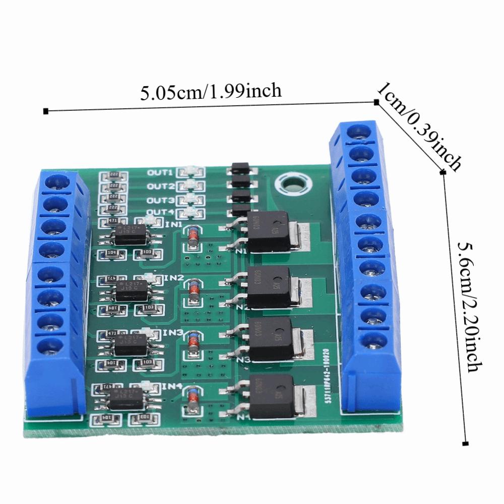 4-Channel 4‑Way MOS Tube Module 0~1KHZ MOS Tube Module PLC Drive Module PLC System