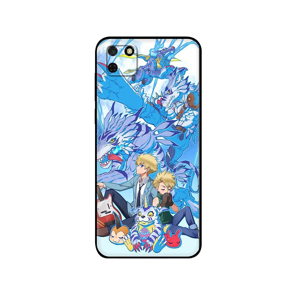 Schwarze TPU-Hülle für Huawei Y9S Y6S Y8S Y5P Y7P Y8P Hülle für Huawei Y5 lite Prime 2018 Y6 2019 Cover Japanisches Anime Digimon
