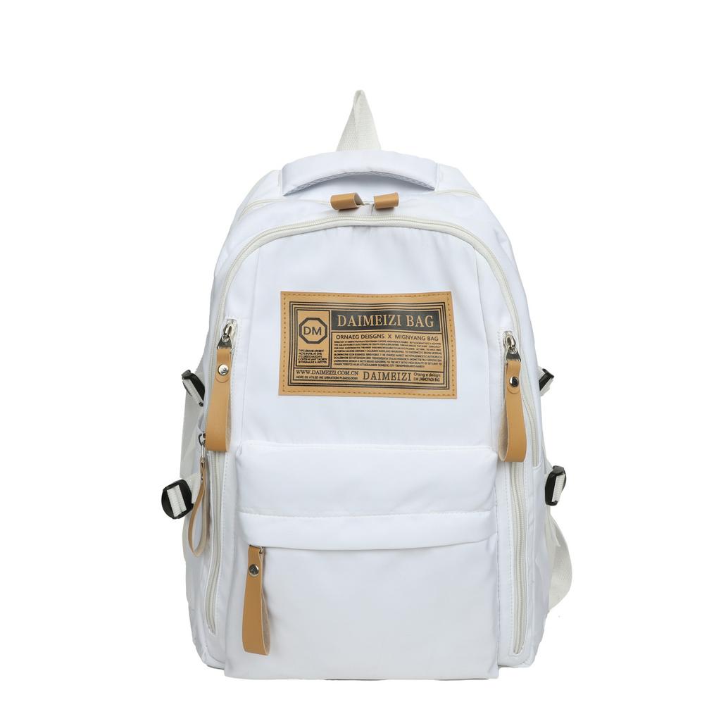 New backpack, junior high school, high school student schoolbag, large capacity backpack, lightweight retro trendy commuter backpack