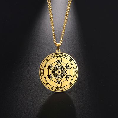 Archangel Metatron Angel of Life Seal Solomon Men Necklace Kabbalah Amulet Stainless Steel Viking Jewelry
