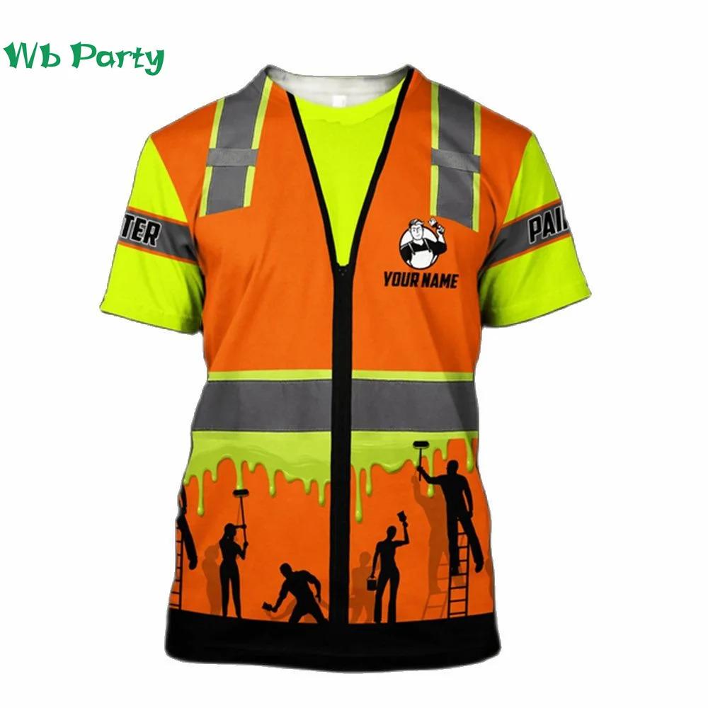 Camiseta de Verano Nueva para Hombre Estilo Pintor Personalizada Moda Cuello Redondo Holgada Manga Corta Tallas Grandes Tops Personalizados Regalos para el Día del Padre