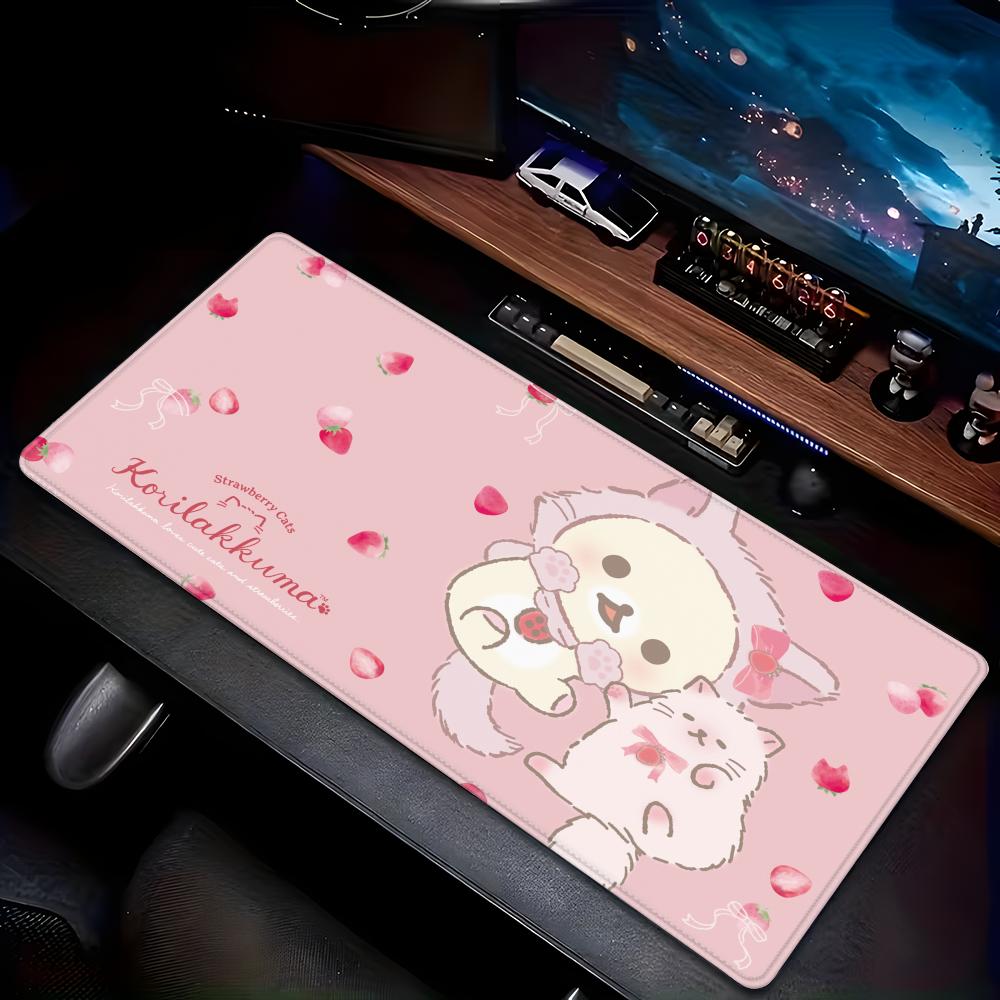 Kawaii Game Rubber Mat Cute Mousepad Non-slip Table Mat Anime Pink Rilakkuma Office Computer Accessories HYBXAXC