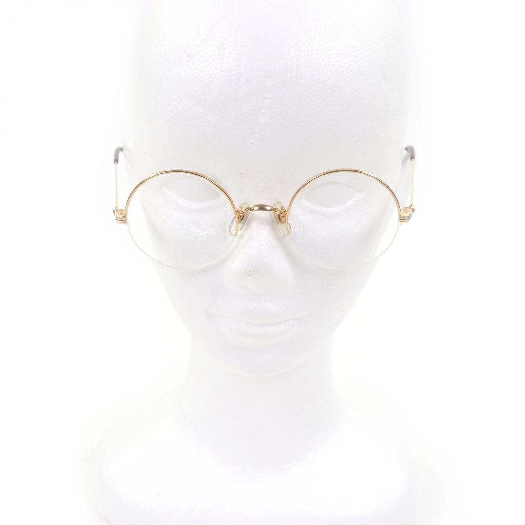 Very Good Cartier Glasses Trinity Half-Rim Round Frame Gold Used
