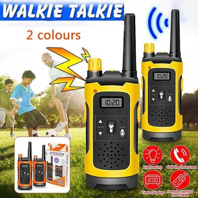 2 TEILE/SATZ Walkie-talkie Fernbedienung Dual-use Radio Elektronische Tragbare Kinder Spielzeug Mädchen Jungen Camping Wandern Geburtstag Weihnachten Geschenke [mit LED Licht]