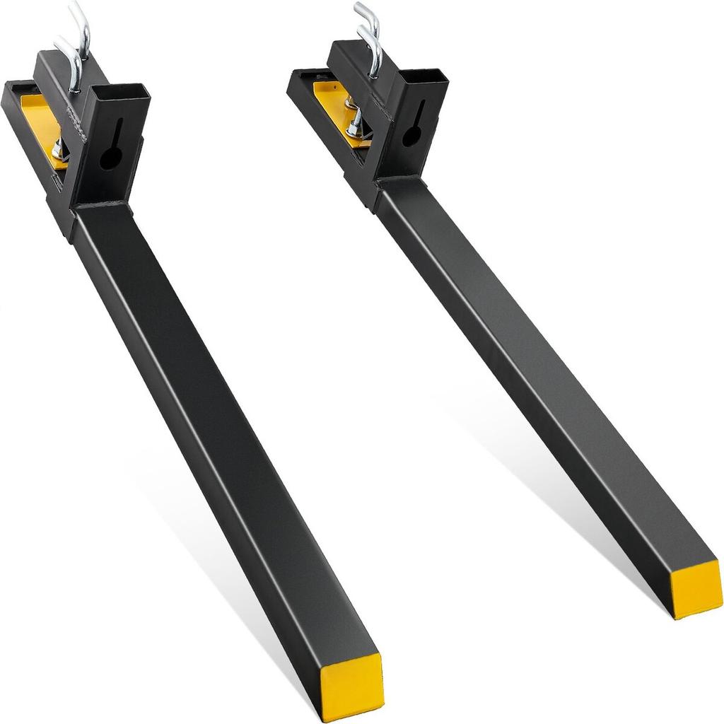 Pallet Forks, 4000 Lbs Capacity Clamp On Pallet Forks, 60" Tractor Bucket Forks, Heavy Duty Front Loader Attachment for Tractor, Loader Bucket, Skid
