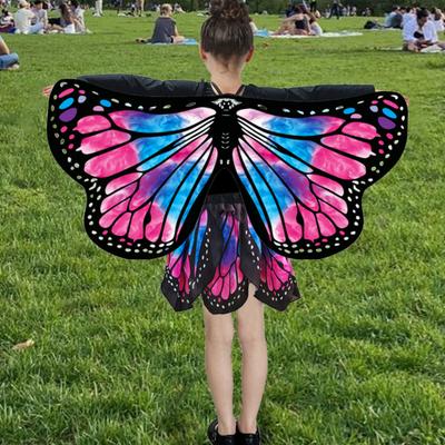 2-teiliges/Set Schmetterlingsflügel-Kostüm für Mädchen mit Tutu-Rock, leuchtende Farben, vielseitige Saisonkleidung, Karneval, Cosplay, Feen-Ankleideset