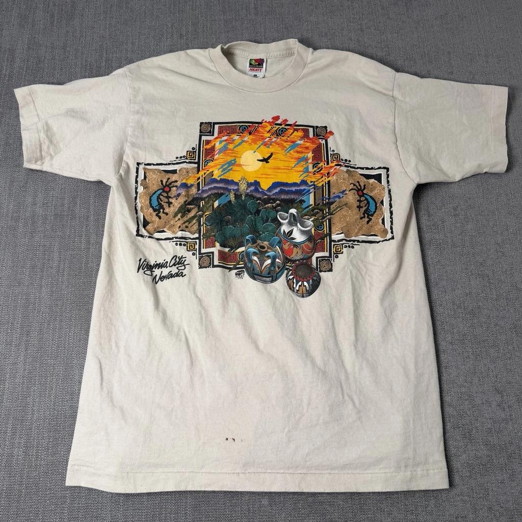 T-T-Shirt Sunset Mountains Condor & Pottery Fruit Of The Loom Made In USA Size XL
