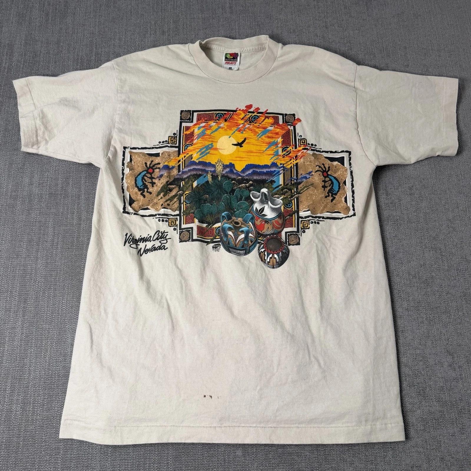 

T-T-Shirt Sunset Mountains Condor & Pottery Fruit Of The Loom Made in USA Size XL 4XL
