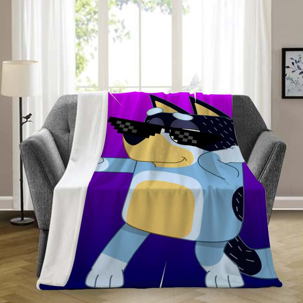B-bluey-y Nadýchaná deka Estetická Přenosná Domů Cestování Kempování Pohovka Piknik Silná Teplá Flanelová deka