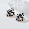 Elegant Floral Leopard Print Acrylic Earrings Women Vintage Style Statement Jewelry
