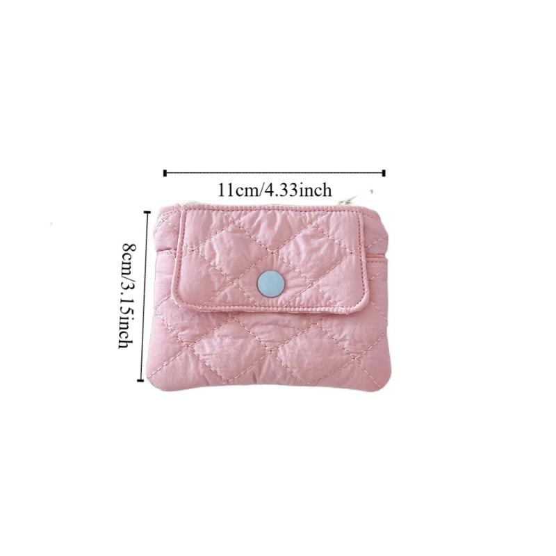 Sweet Multifunctional Mini Canvas Coin Purse Jewelry Packing Bag Card Holder Small Lipstick Bag Candy Color Cute Wallet Outdoor