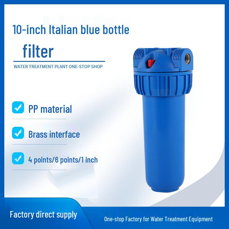 10-Inch Blue Italian Water Purifier & High-Pressure Aquaculture Filter 3/4 Inch Copper Port