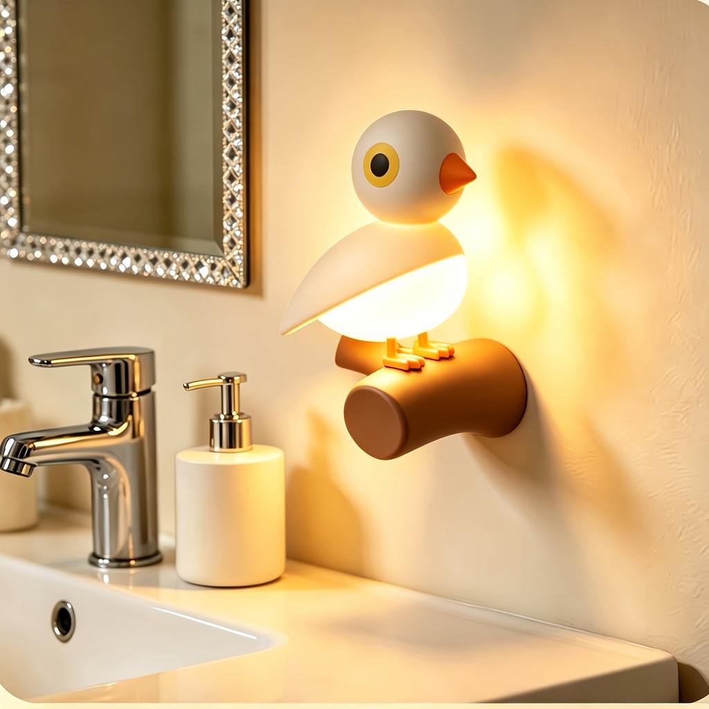 Bird Night Light with Motion Sensor And Dusk-To-Dawn Sensor, Magnetic Bird Lamp, Cute Small Table Lamp with Timer, Rechargeable Portable Wall Light