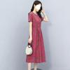 Cotton Linen Floral Midi Dress With Ruffle Details For Summer Streetwear