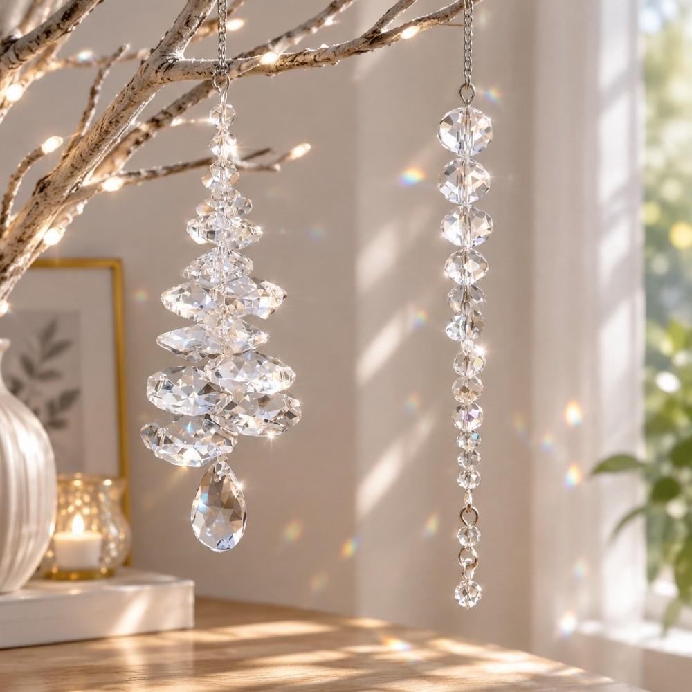 Crystal Christmas Icicle Pendants Teardrop Rhinestone Tree Pendants Christmas