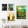 Movie Poster Wall Print Retro Travel Abstract Canvas Vintage Film Middle Earth Landscape Tolkien Painting Kid Room Home Decor
