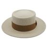 Beige Elegant Retro French Wool Flat Top Top Top Hat Women'S Autumn And Winter Japanese Korean Felt Wide Eaves British Flat Eaves