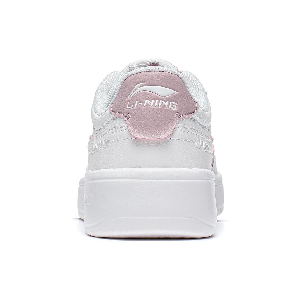 New LiNing Relaxing Anti Slip Wear Resistant Low Top Skateboard Shoes Women's White Pink AGCT402-3