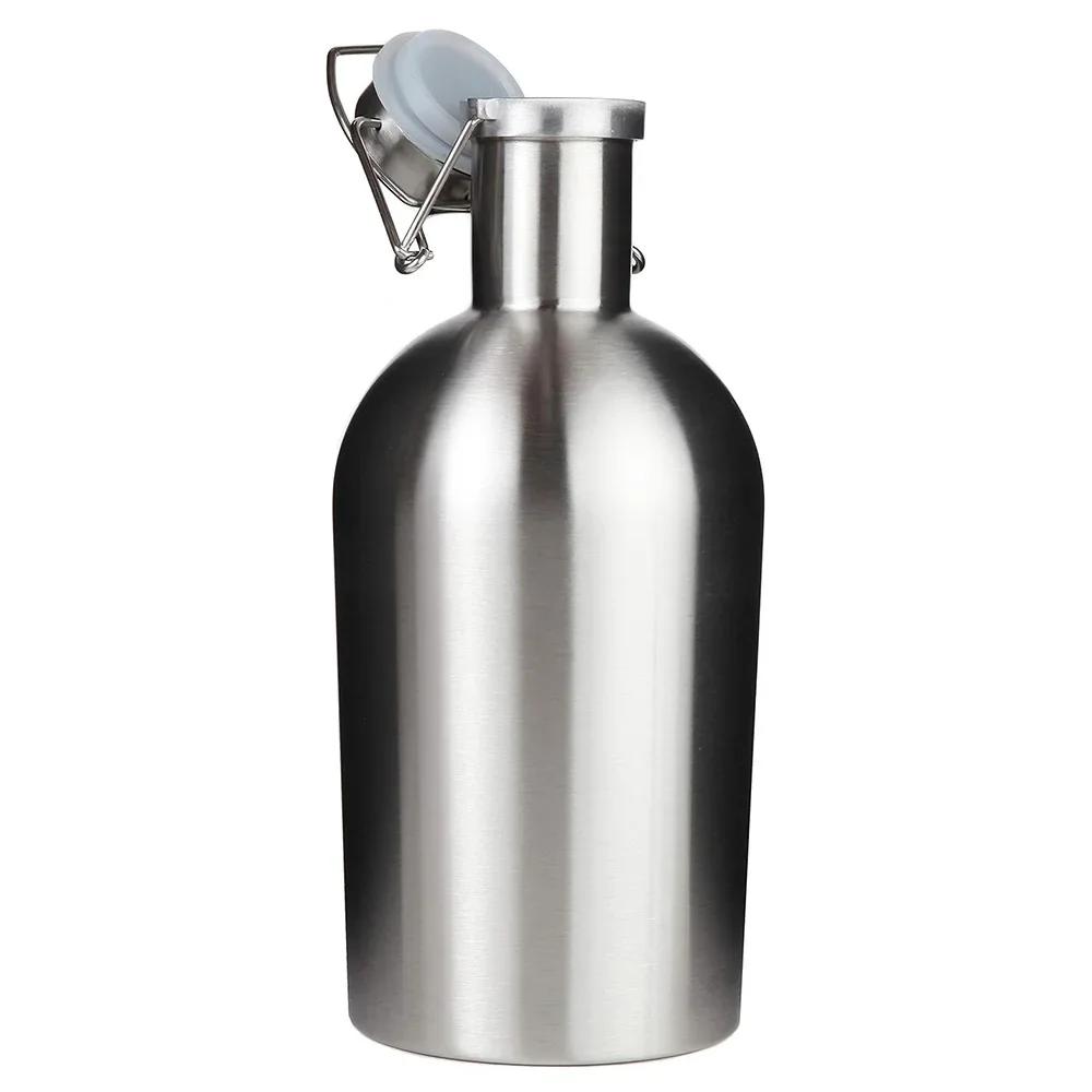 32/64 uncí Domácí pivo Growler 304 Nerezová ocel Domácí pivo Výklopný uzávěr Láhev na pivo Growler Víčko bez BPA