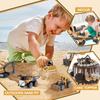 8pcs/set Alloy Engineering Truck with Mat&Road Sign Classic Construction Model Vehicle Loader Tractor Excavator Toy Car for Boys