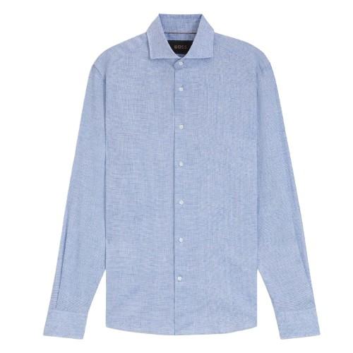 BOSS Mens L-Hays Linen Slim Shirt
