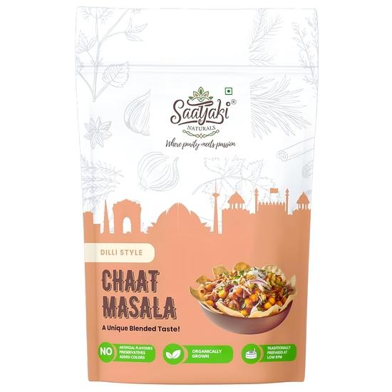 Saatyaki Naturals Dilli Chaat Masala -100gm | Authentic Tangy Indian Spice Blend for Curries, Salads, Fruits, Snacks and Chaats| Homemade Style