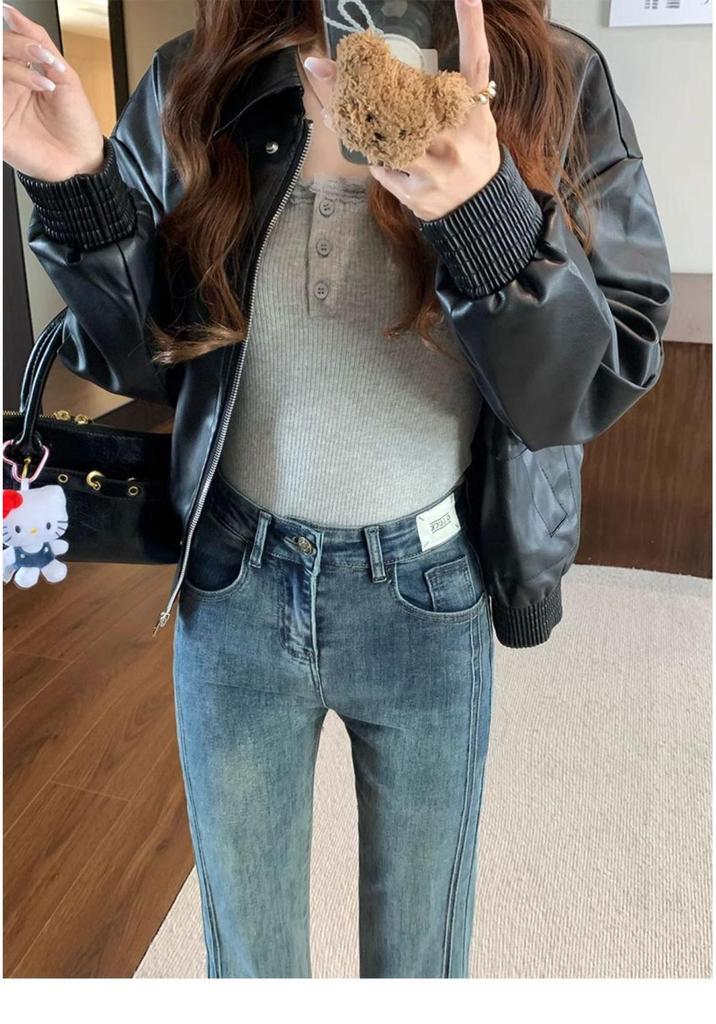 High Waist Stretch Denim Jeans for Plus Size Women: Slimming Straight-Leg, Petite Fit for Pear Shape - Perfect for Spring & Autumn