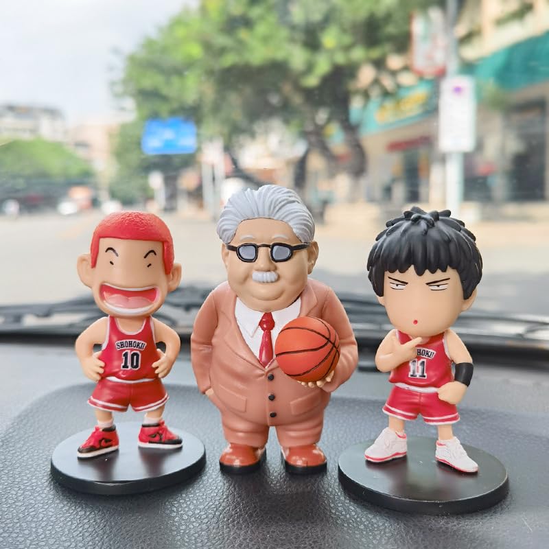 KRGNPLE Slam Dunk Toy Model Figure Mitsuyoshi Anzai Coach Anzai Car Ornament Decorative Cartoon Figure (Design: Coach Anzai, Total 1 Piece)