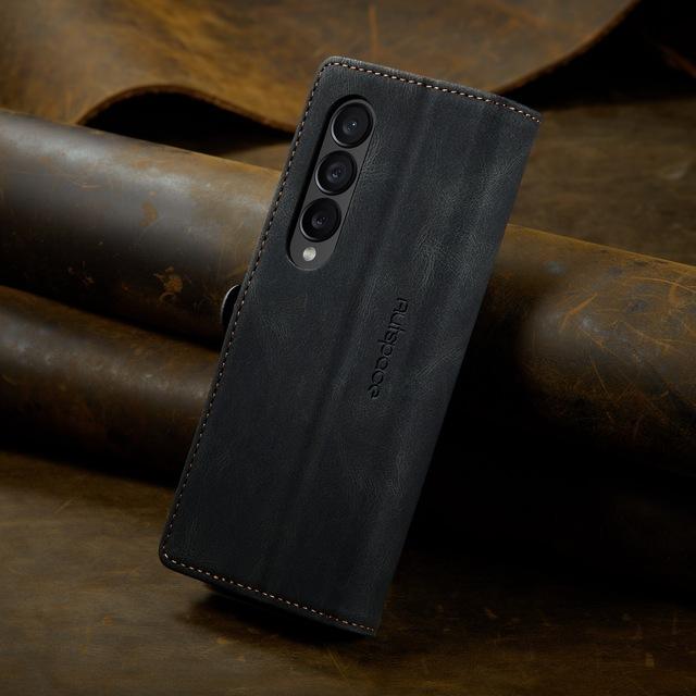 Støtsikkert helkropps skinnveske for Samsung Galaxy Z Fold 4 Fold5 Fold4 Fold 5 5g Zfold4 Zfold5 Kortholder Mobiltelefondeksel