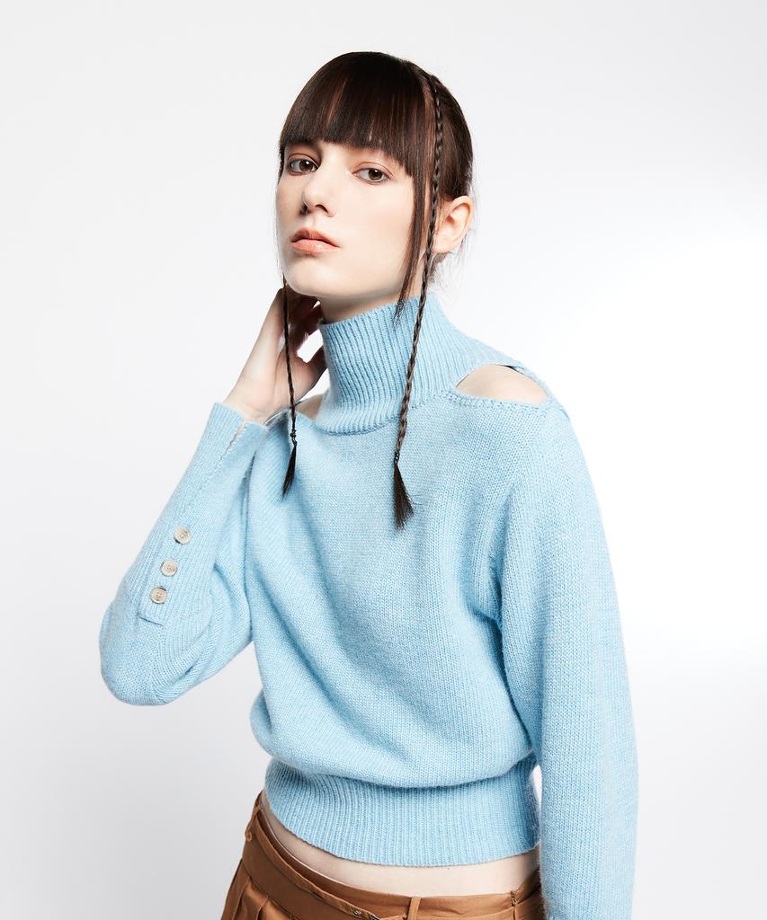 LARTIGENT L7 Open Shoulder Knit(Sky Blue)