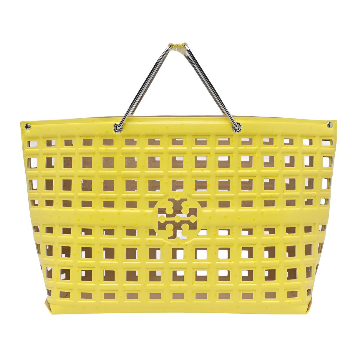 

Tory Burch Ella Classic Logo Ostrich Leather Tote Bag Women tote bags Yellow 168382-700 Basic Set (Bag+Dust Bag)