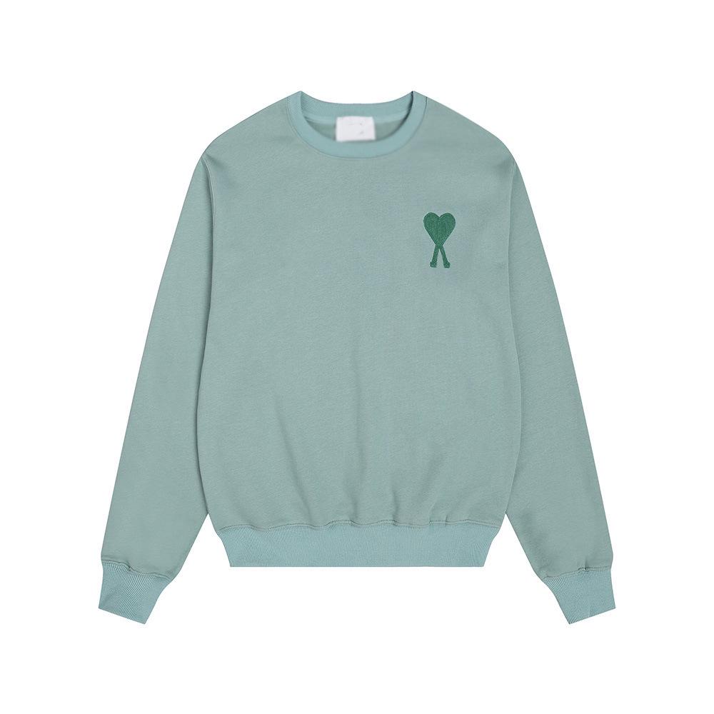 Sweatshirt Unisexe AMI ANCIENT en Coton avec Petite Broderie Cœur - Style Automne/Hiver, Col Rond, Coupe Ample, Décontracté.