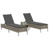 VidaXL Chaises longues avec coussins lot de 2 gris résine tressée 3261589