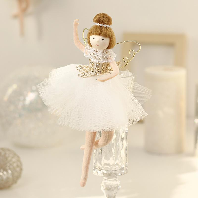 Christmas Decorations, Cute Ballet Girl Figurines, Plush Angel Doll Pendants