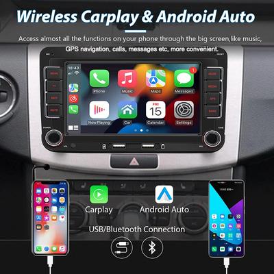 2Din Car Radio Multimedia Playe Android13 64G GPS Wireless CarPlay For VW Volkswagen Skoda Octavia Golf 5 6 Passat B6 Polo Jetta
