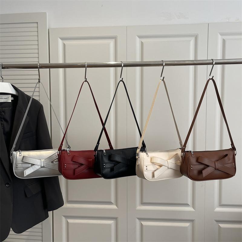 Large Capacity Fashionable and Simple Underarm Shoulder Messenger Bag New Bow Girl Commuter Solid Color Summer Bag