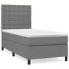 VidaXL Lit à sommier tapissier avec matelas Gris foncé 90x200 cm Tissu - Modèle 3142066