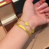 French Retro Cloth Style Double-Sided Broken Ice Ice Five-Flower Bracelet High-End Light Luxury Celebrity Style Versatile Jewelry