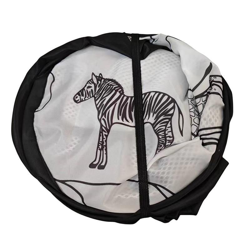 1Pc Cartoon Foldable Laundry Basket Large Capacity Organizer Basket For Household Dirty Clothes Nylon Mesh Bag For Toy Storage