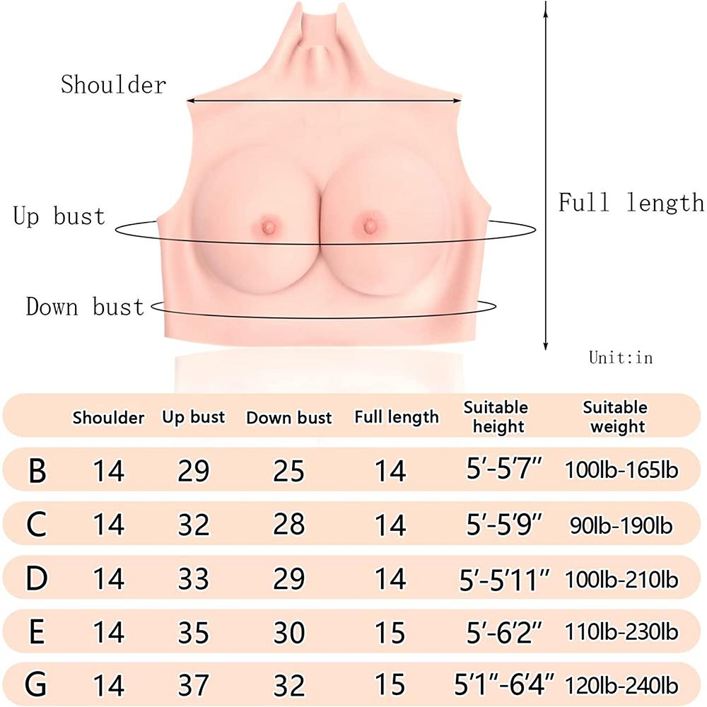 Silicone Breastplate Fake Boobs False Breasts B/C/D/E/G Cup For Breast Forms For Transgender Crossdressers Silicone Filling