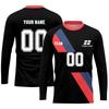 Men's Long Sleeve Athletic Jersey, Lightweight Sports Shirt, Quick Dry Top for Training, Purple Blue White Design
