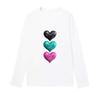 Women's Casual Heart Letter Print Long Sleeve Round Neck T-shirt for Spring & Autumn