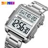 Skmei 2299 Luxury Steel Strap Digital Watches for Mens Dual Time Zone Waterproof LED Chronograph Fashion Date Week Alarm Clock