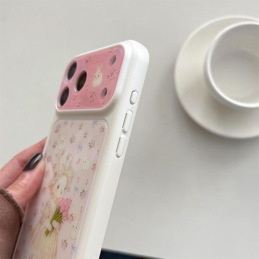 Floral Rabbit Cartoon Drop-Proof iPhone 15 Pro/Max Case